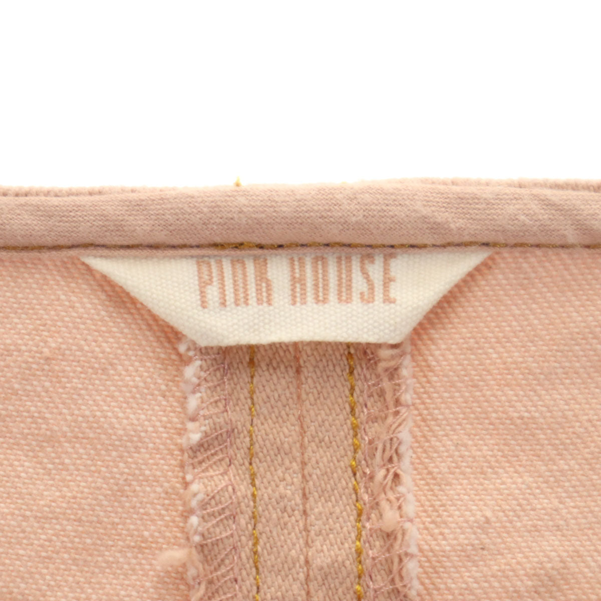 PINK HOUSE ピンクハウス ノースリーブ デニム ジャンパースカート サーモンピンク ワンピース レディース