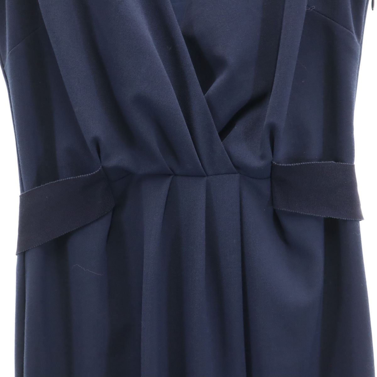 LOVEMOSCHINO ラブモスキーノ イタリア製 ウールブレンド ノースリーブ ワンピース 6 ネイビー レディース