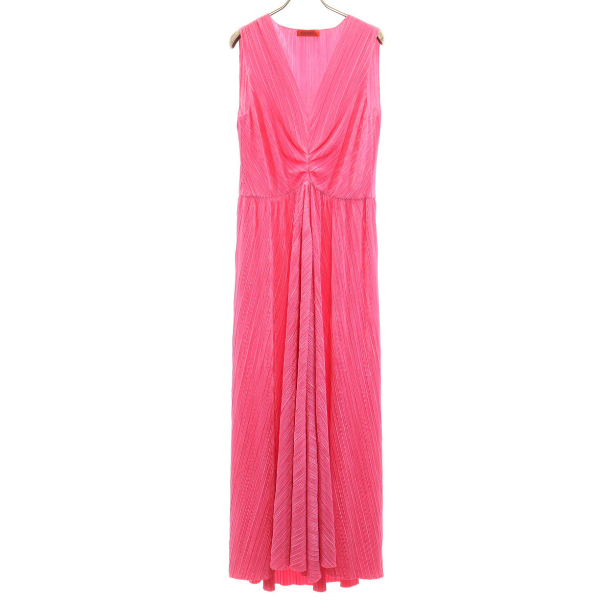 MAX&CO マックスアンドコー ノースリーブ プリーツ ロングワンピース L ピンク レディース