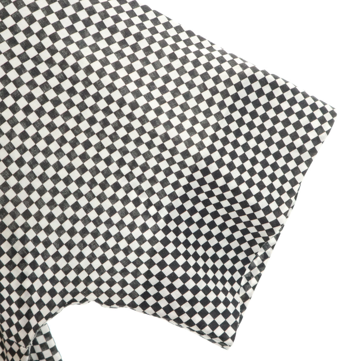 DRIES VAN NOTEN ドリスヴァンノッテン ダイヤ柄 半袖 オープンカラー ワンピース ホワイト系 レディース