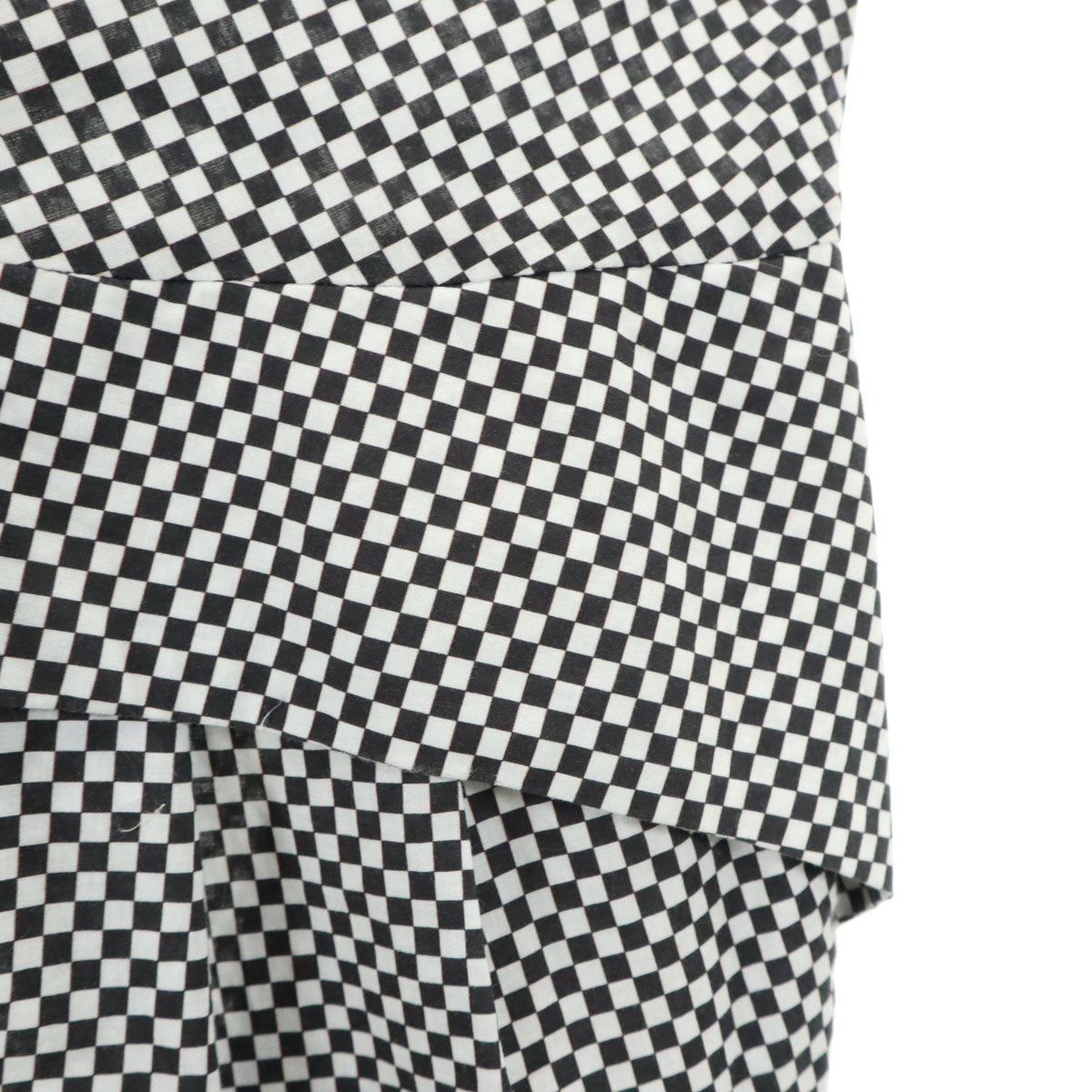 DRIES VAN NOTEN ドリスヴァンノッテン ダイヤ柄 半袖 オープンカラー ワンピース ホワイト系 レディース