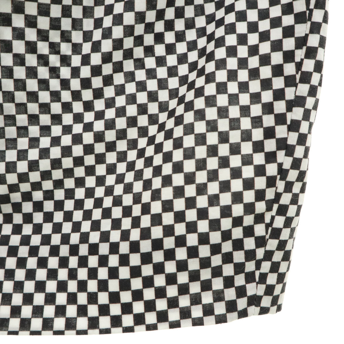 DRIES VAN NOTEN ドリスヴァンノッテン ダイヤ柄 半袖 オープンカラー ワンピース ホワイト系 レディース