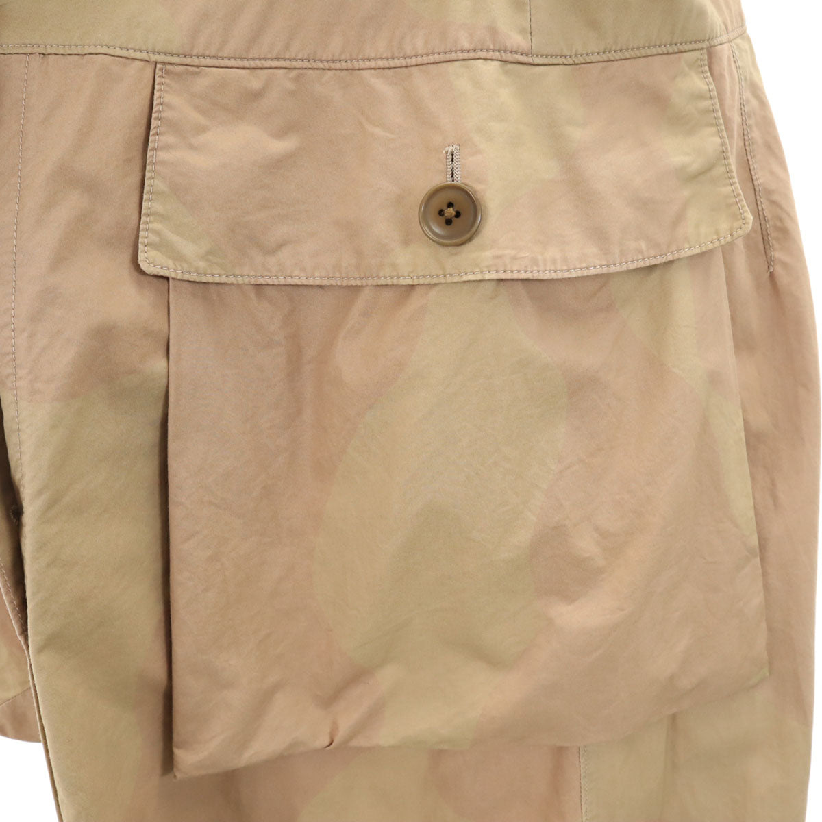 Nigel Cabourn ナイジェルケーボン 日本製 総柄 ノースリーブ オープンカラー ワンピース 8 ベージュ系 レディース