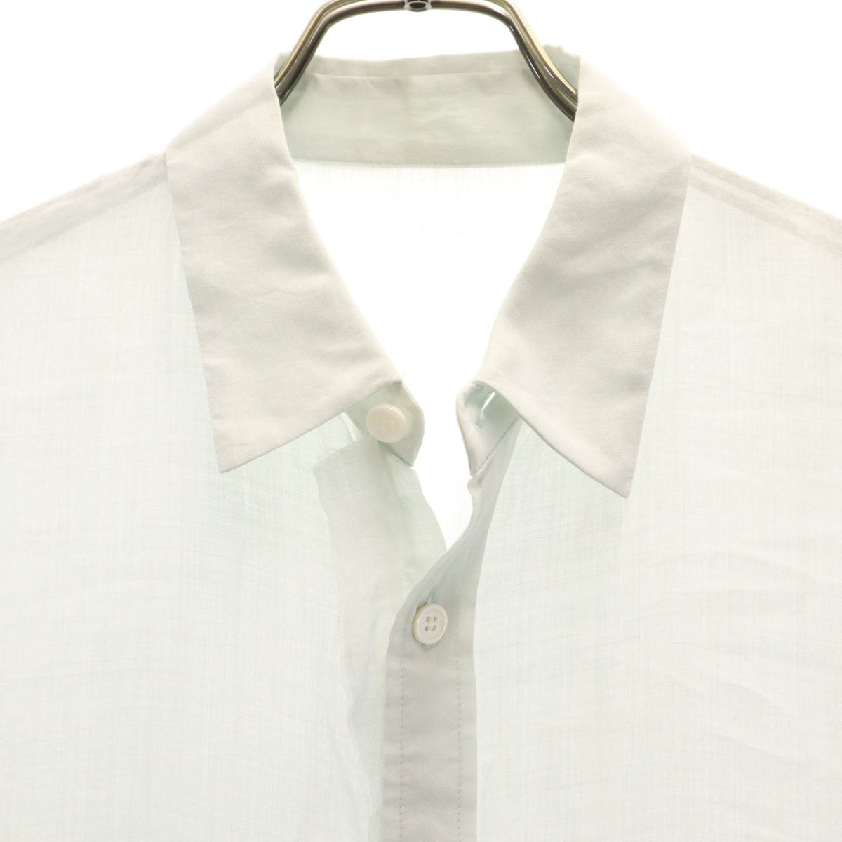 Y's ワイズ 日本製 リネン 半袖 シャツワンピース 2 ブルーグレー系 ヨウジヤマモト レディース