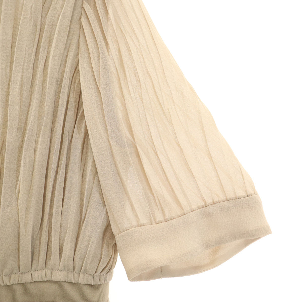 CLANE クラネ 花柄切替 半袖 プリーツ ロングワンピース 1 ベージュ レディース