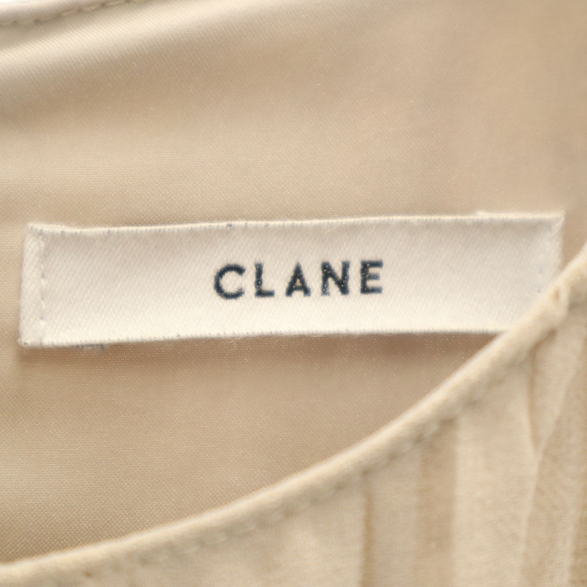 CLANE クラネ 花柄切替 半袖 プリーツ ロングワンピース 1 ベージュ レディース