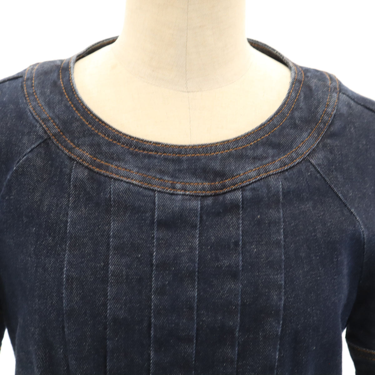 FENDI フェンディ イタリア製 半袖 デニム ミニワンピース 40 インディゴ レディース