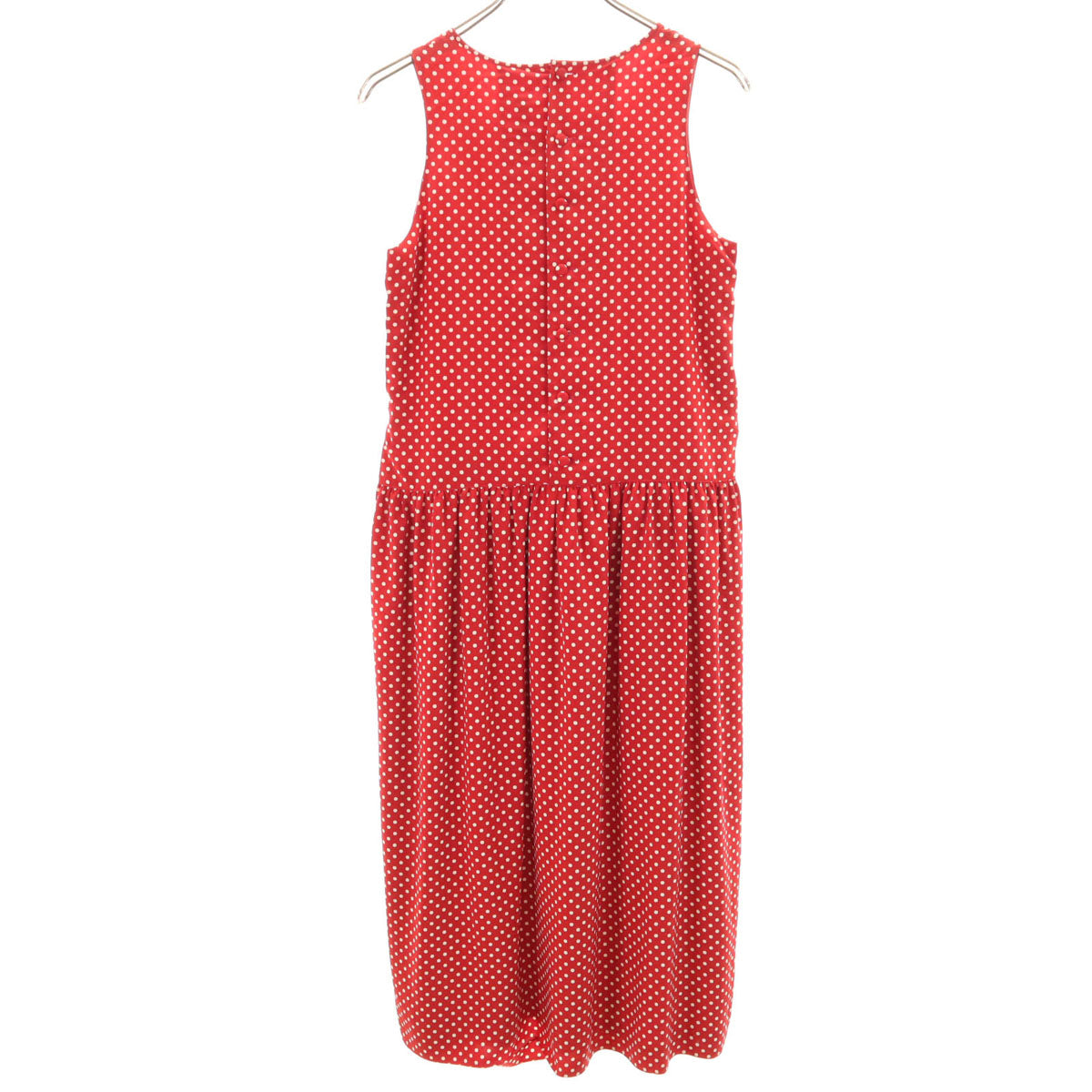 PINK HOUSE ピンクハウス 水玉 ノースリーブ ロングワンピース レッド系 レディース