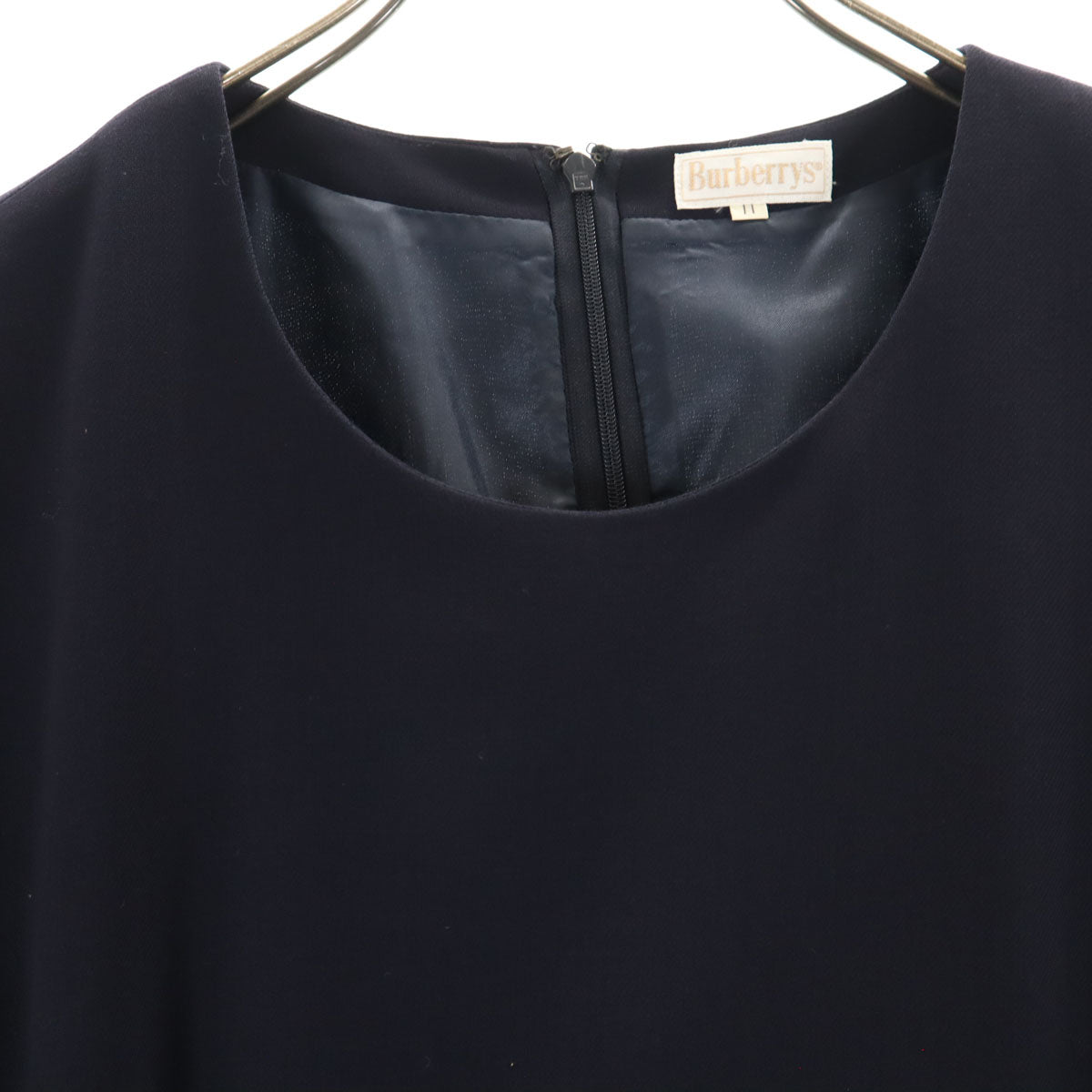 Burberrys バーバリーズ 90s ウール オールド 半袖 ワンピース 11 ダークネイビー レディース