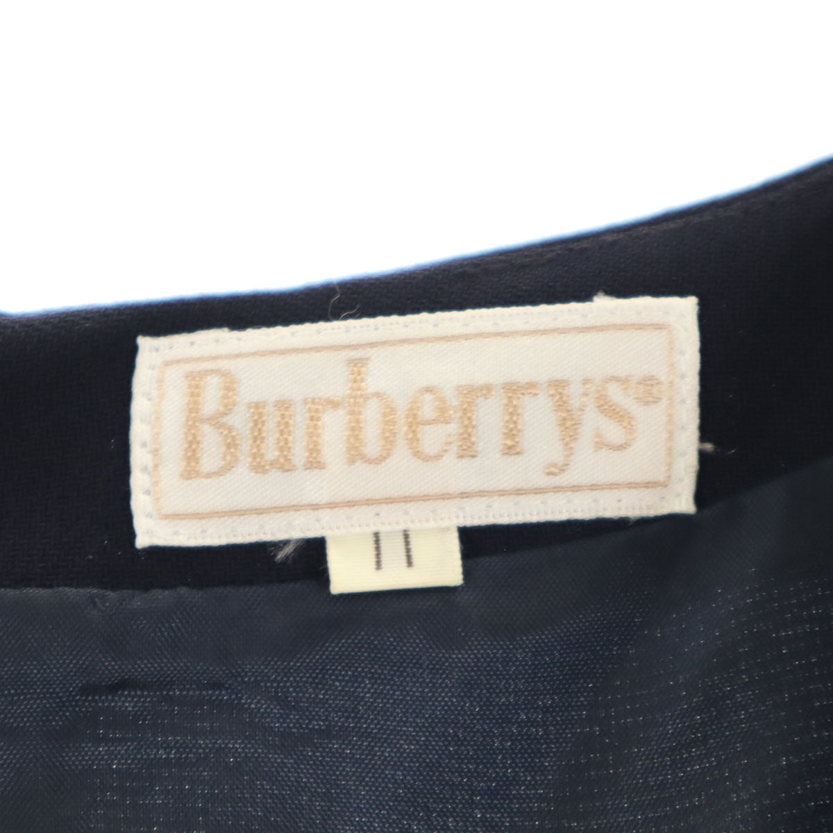 Burberrys バーバリーズ 90s ウール オールド 半袖 ワンピース 11 ダークネイビー レディース