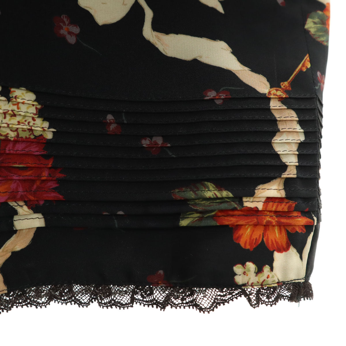 PINK HOUSE ピンクハウス 花柄 ノースリーブ ロングワンピース ブラック系 レディース