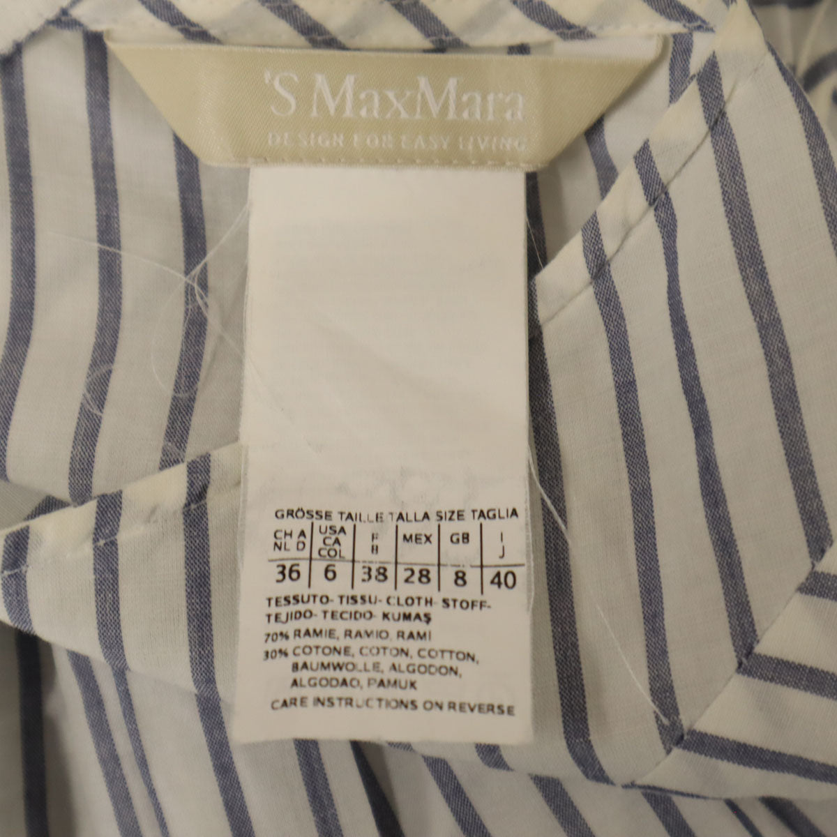 S Max Mara エスマックスマーラ リネンブレンド ノースリーブ ワンピース 40 白系 レディース