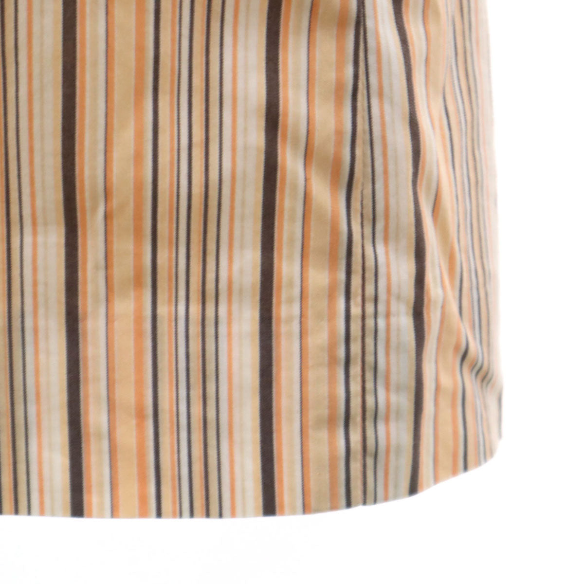 courreges クレージュ ストライプ柄 半袖 シャツワンピース 9AR オレンジ プルオーバー レディース