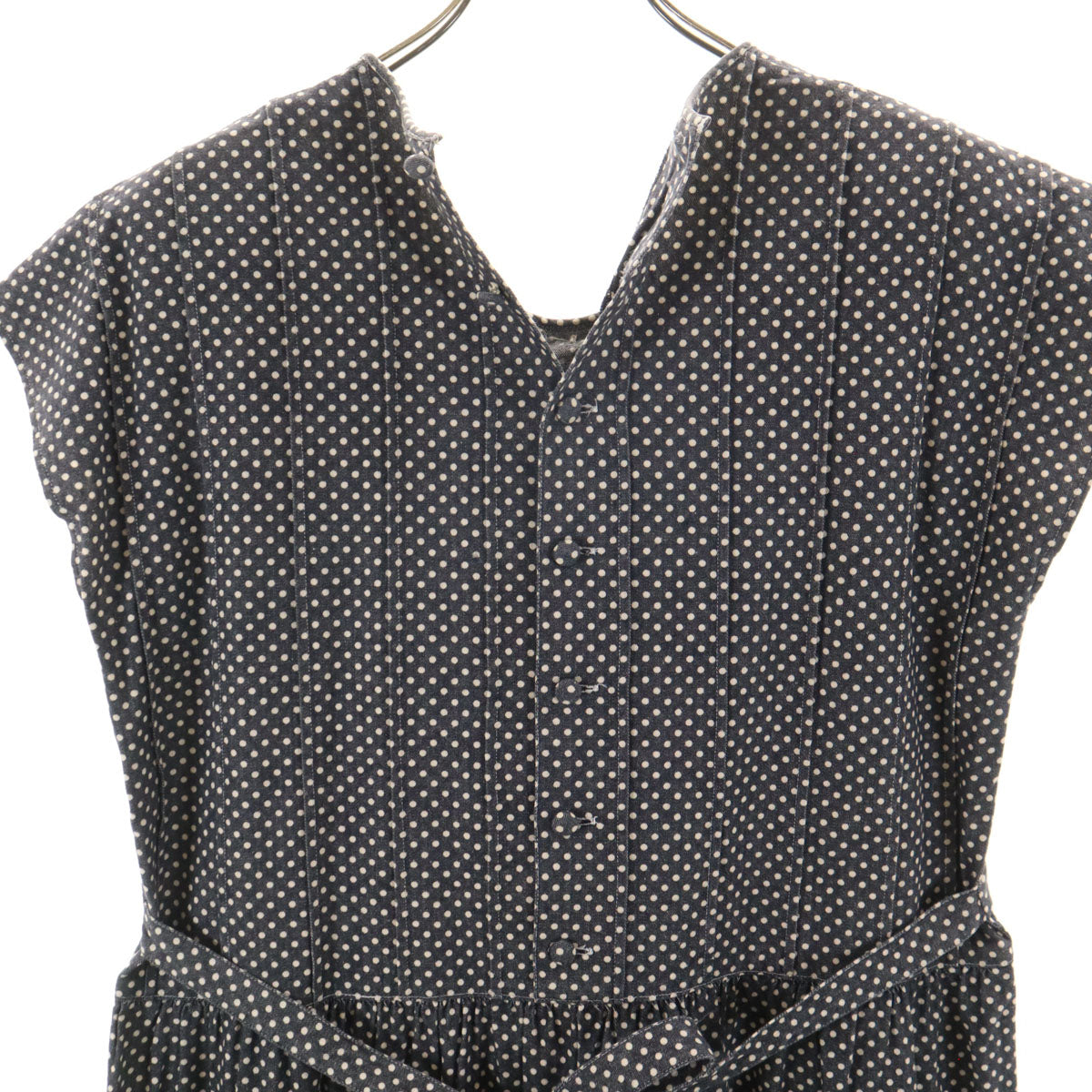 PINK HOUSE ピンクハウス ドット柄 フレンチスリーブ ワンピース グレー系 水玉 レディース