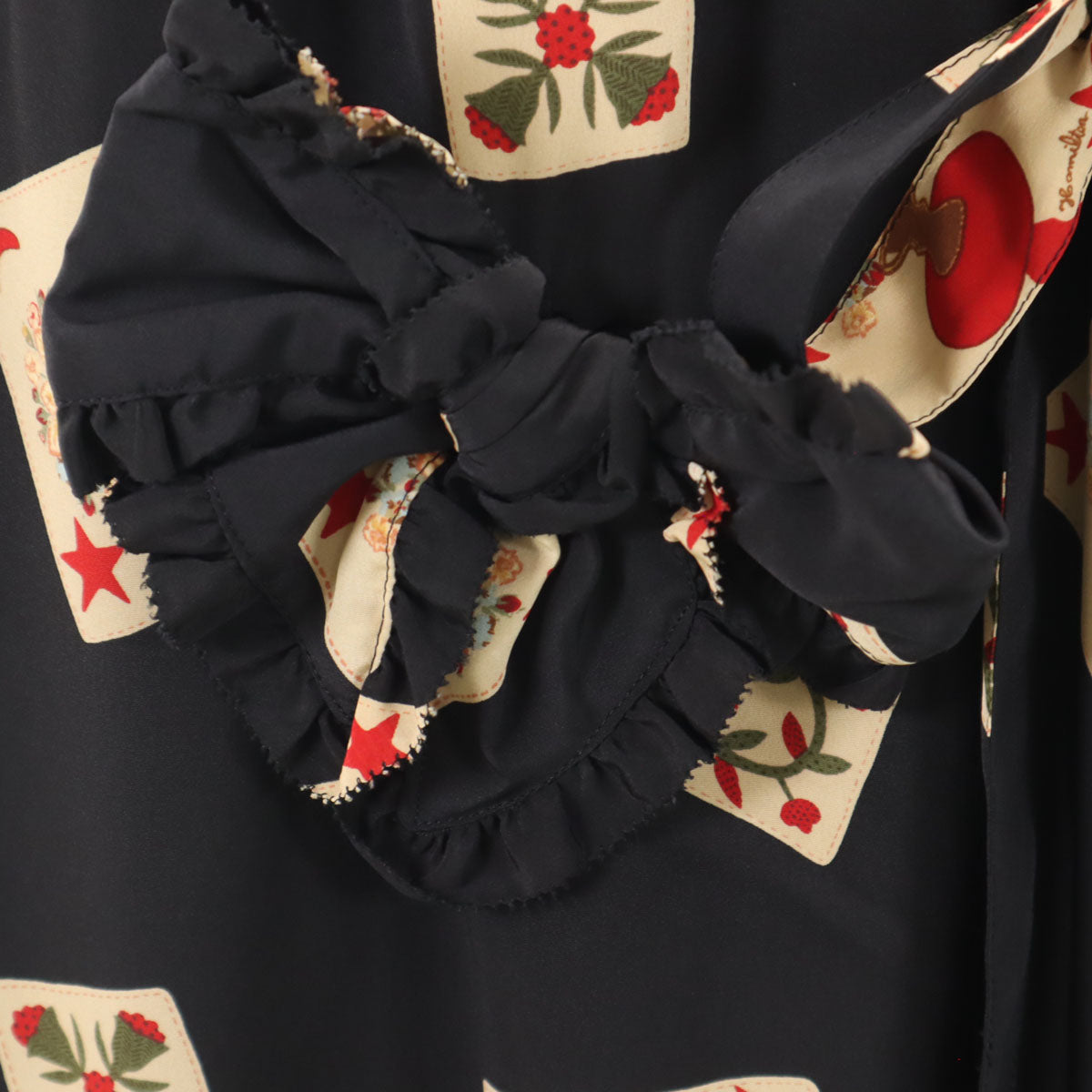 PINK HOUSE ピンクハウス 花柄 フレンチスリーブ ワンピース ブラック レディース