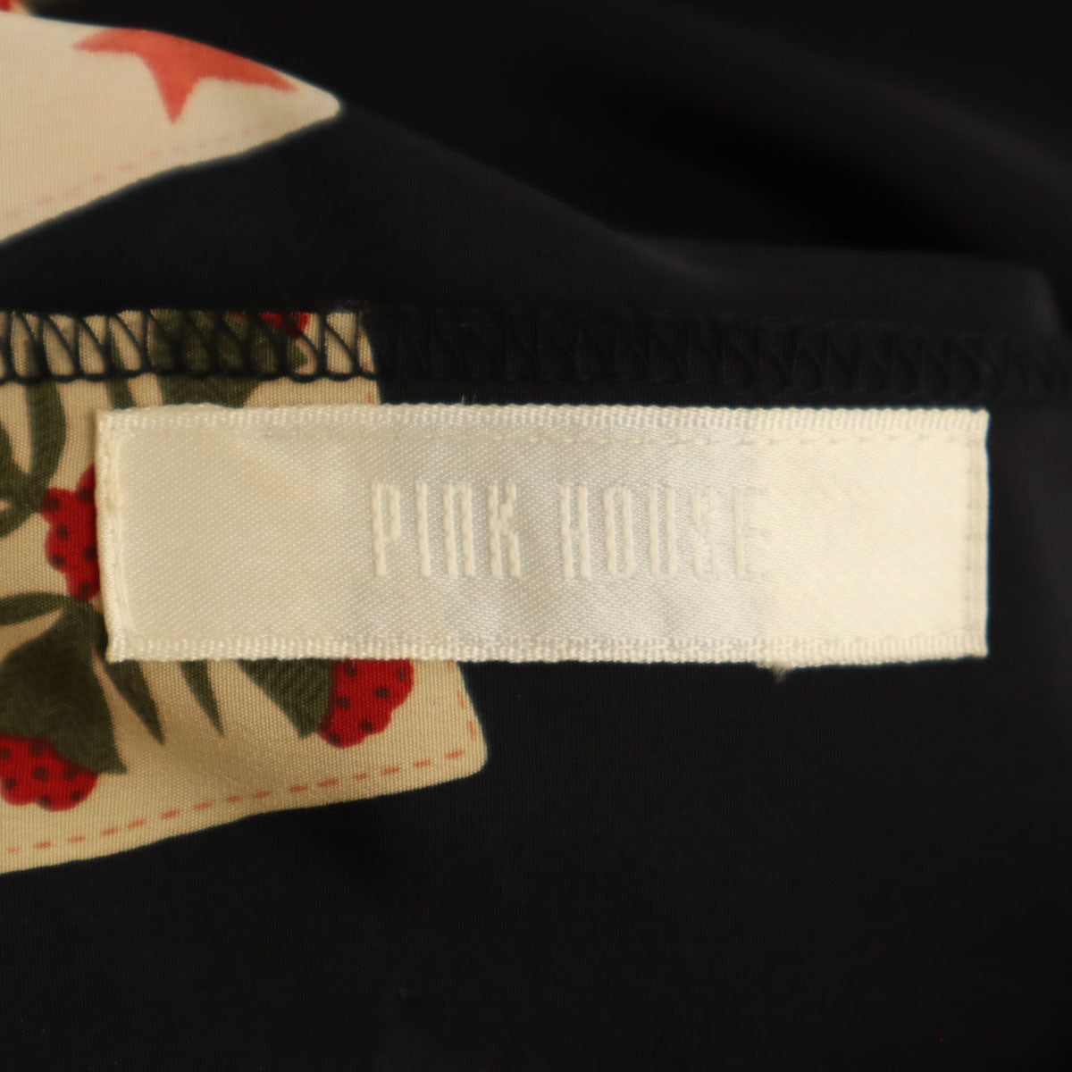 PINK HOUSE ピンクハウス 花柄 フレンチスリーブ ワンピース ブラック レディース