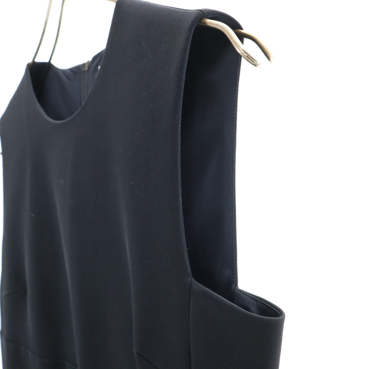 FOXEY NEW YORK フォクシーニューヨーク ノースリーブ 膝丈ワンピース 40 ネイビー レディース