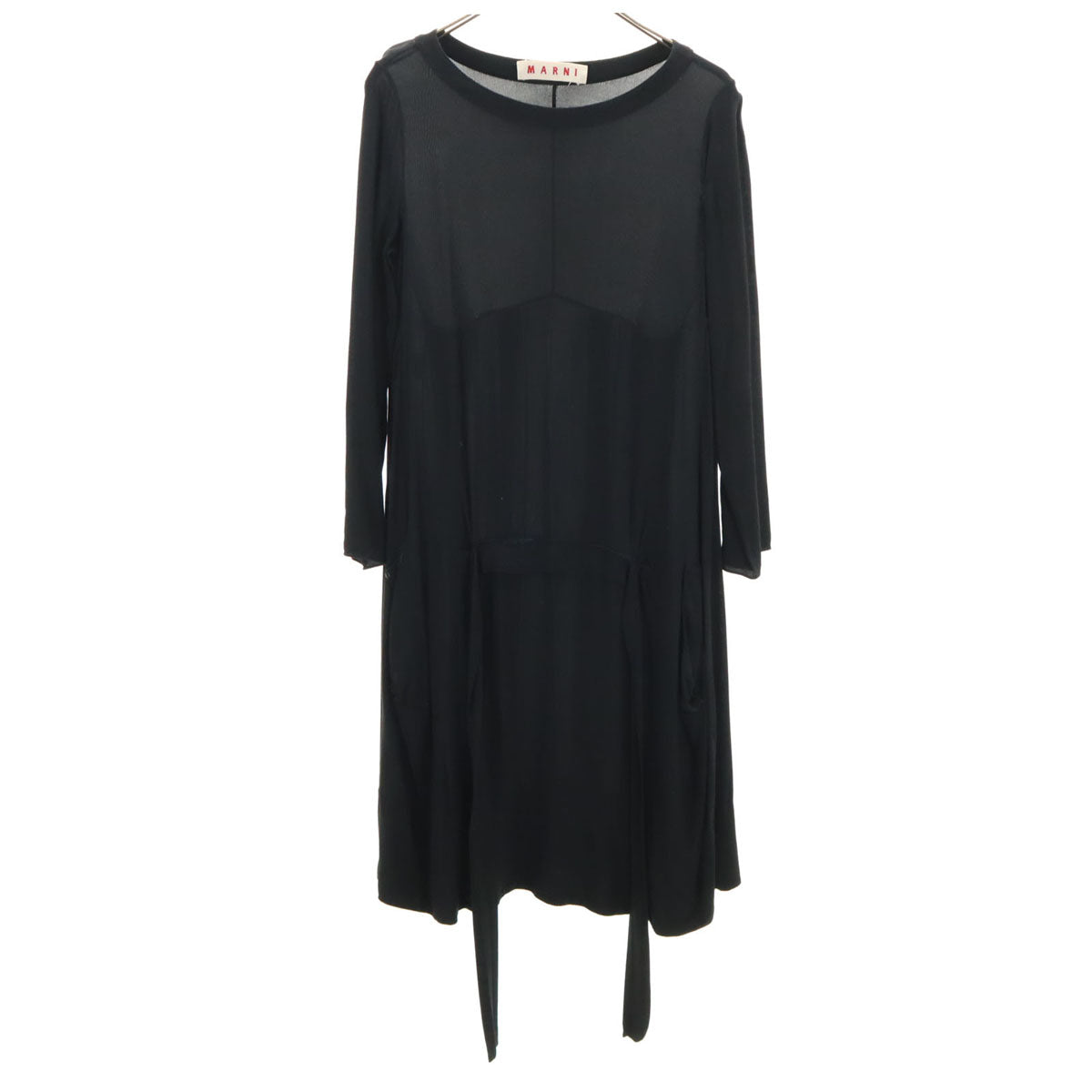 MARNI◆長袖ワンピース/38/レーヨン/BLK マルニ 38 ワンピースの通販