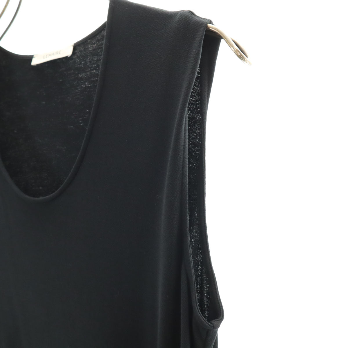 LEMAIRE ルメール ノースリーブ ロングワンピース M 黒 レディース
