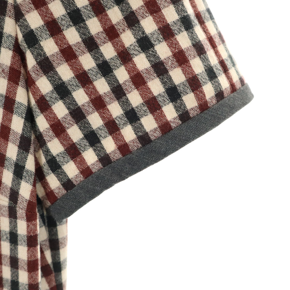 MAX MARA Weekend マックスマーラウィークエンド ウールブレンド チェック柄 半袖 ワンピース 38 グレー系 レディース