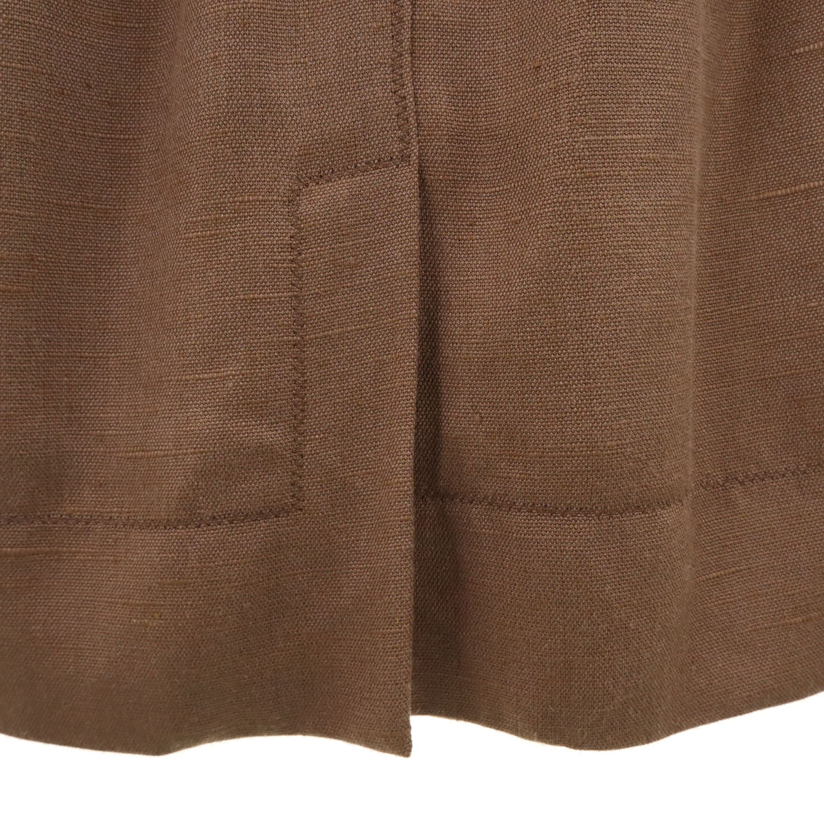 DOLCE&GABBANA ドルチェアンドガッバーナ イタリア製 シルク フレンチスリーブ リネンライク ワンピース 40 ブラウン系 レディース