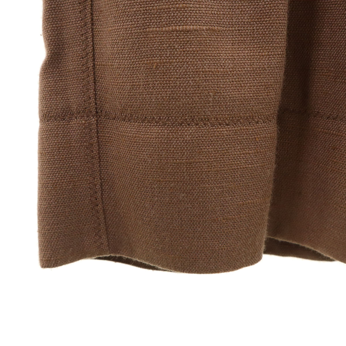 DOLCE&GABBANA ドルチェアンドガッバーナ イタリア製 シルク フレンチスリーブ リネンライク ワンピース 40 ブラウン系 レディース