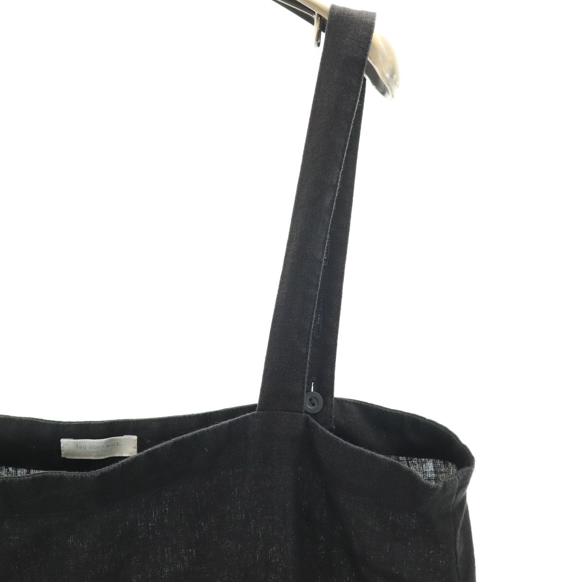 fog linen work フォグリネンワーク リネン ジャンパースカート ブラック ワンピース レディース