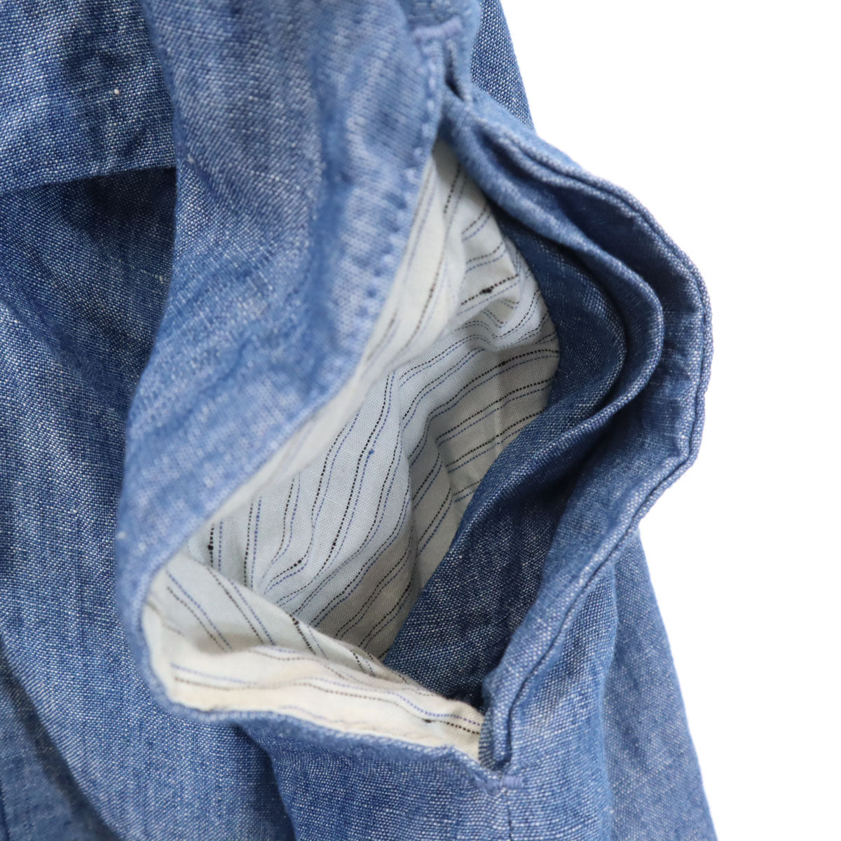 tsumugi ツムギ 半袖 ダンガリー ワンピース F ブルー系 レディース