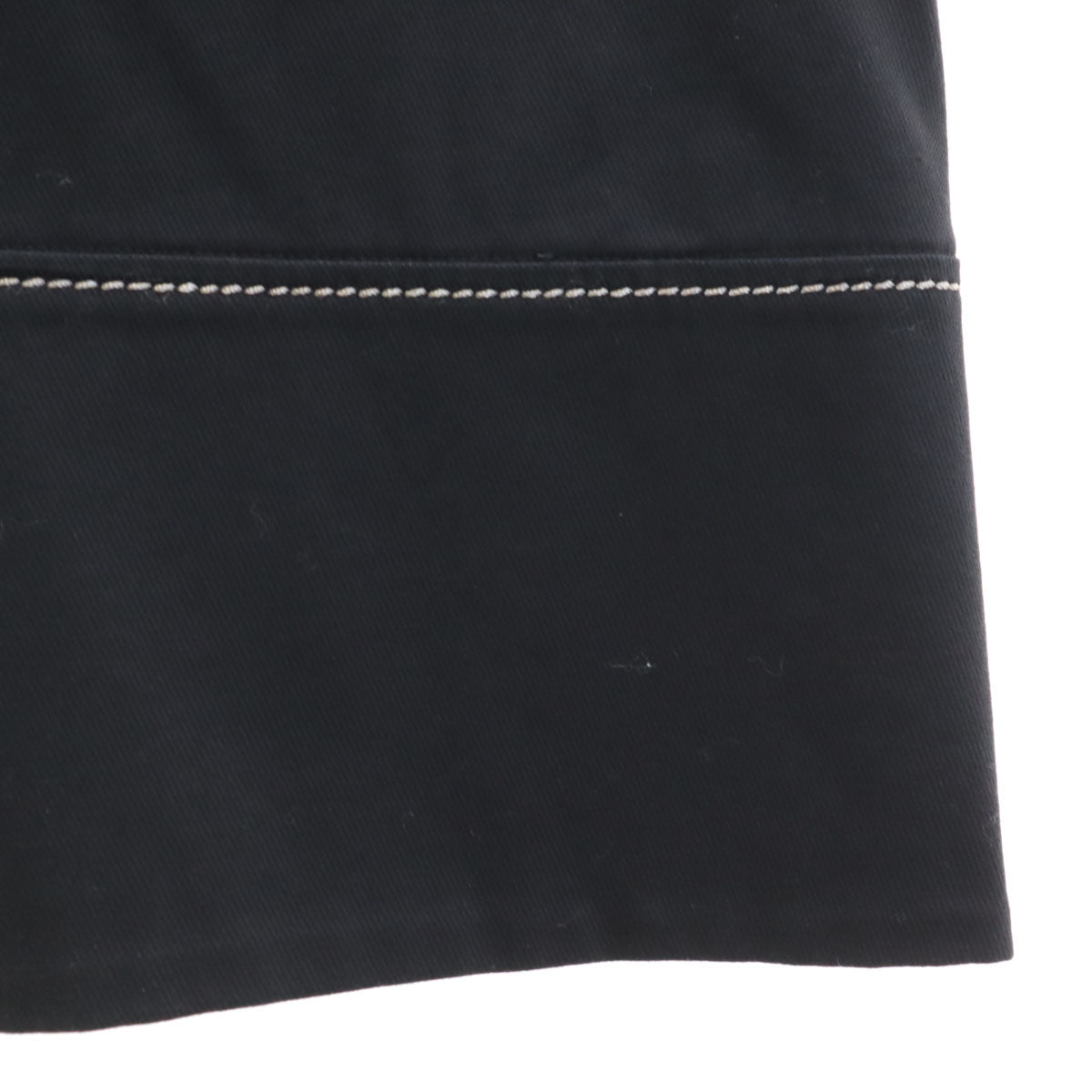 MICHEL KLEIN ミッシェルクラン リネンブレンド 5分袖 シャツワンピース 38 ブラック プルオーバー レディース