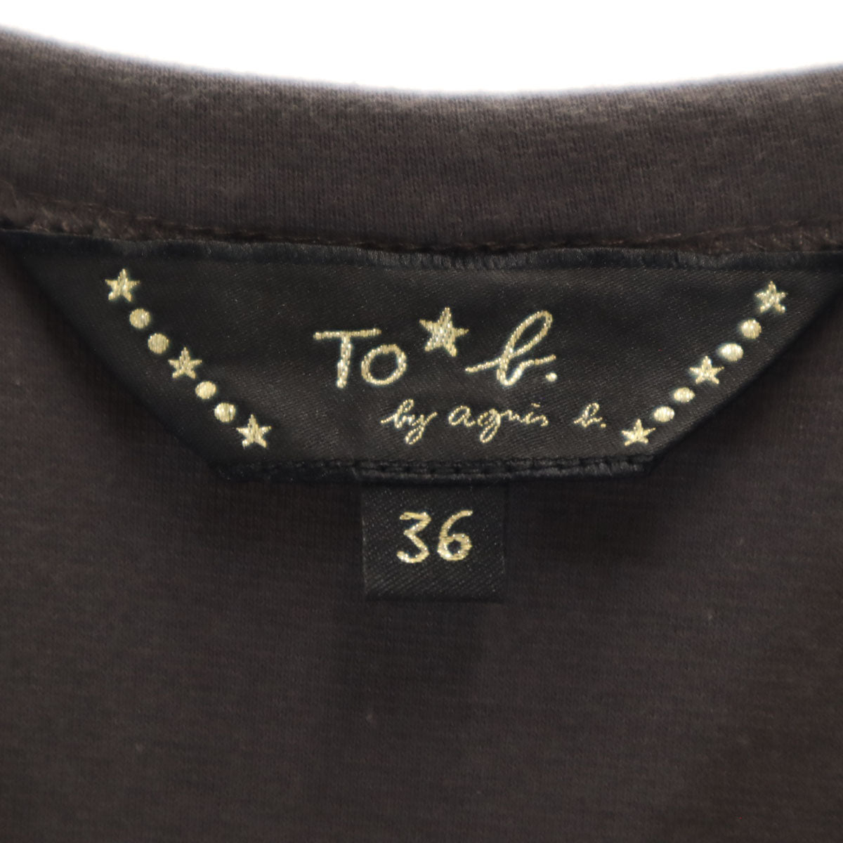 To b. by agns b トゥービーバイアニエスベー 半袖 ワンピース 36 チャコール レディース