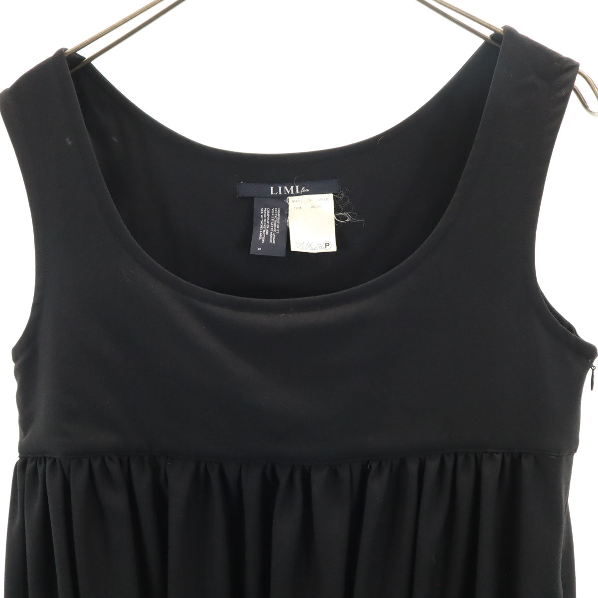 LIMI feu リミフゥ 日本製 ウール ノースリーブ ワンピース S 黒 レディース