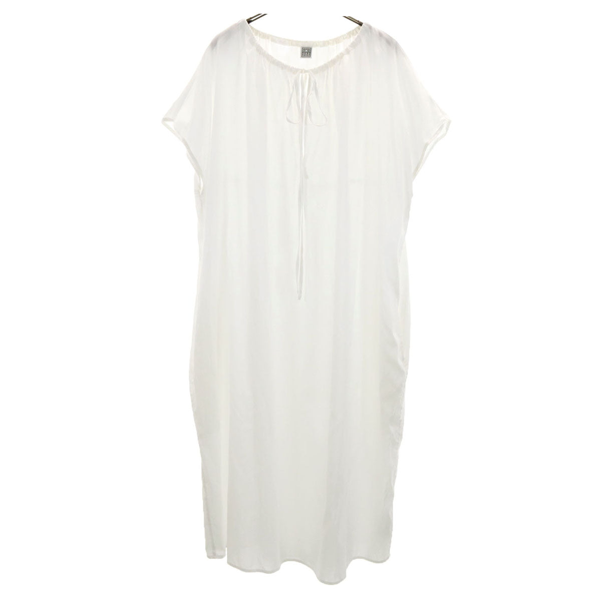 toteme トーテム フレンチスリーブ ドレープ ワンピース 32 ホワイト レディース