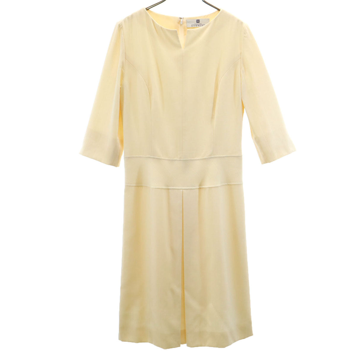 GIVENCHY ジバンシィ 90s 日本製 オールド ストライプ 7分袖 ワンピース 40 ペールオレンジ系 レディース