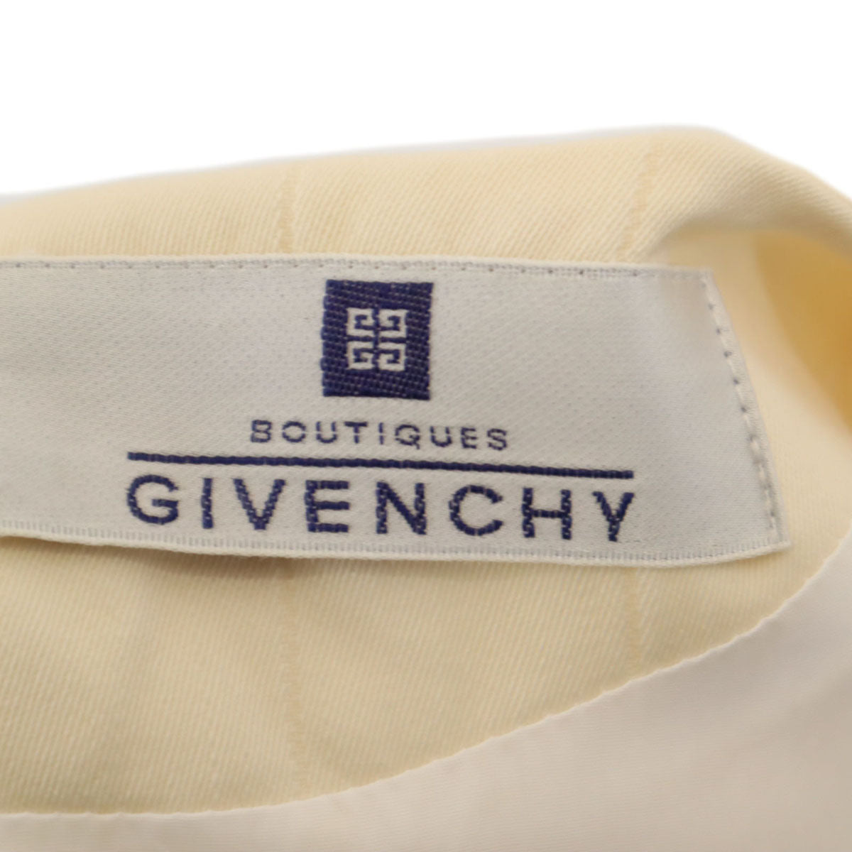 GIVENCHY ジバンシィ 90s 日本製 オールド ストライプ 7分袖 ワンピース 40 ペールオレンジ系 レディース