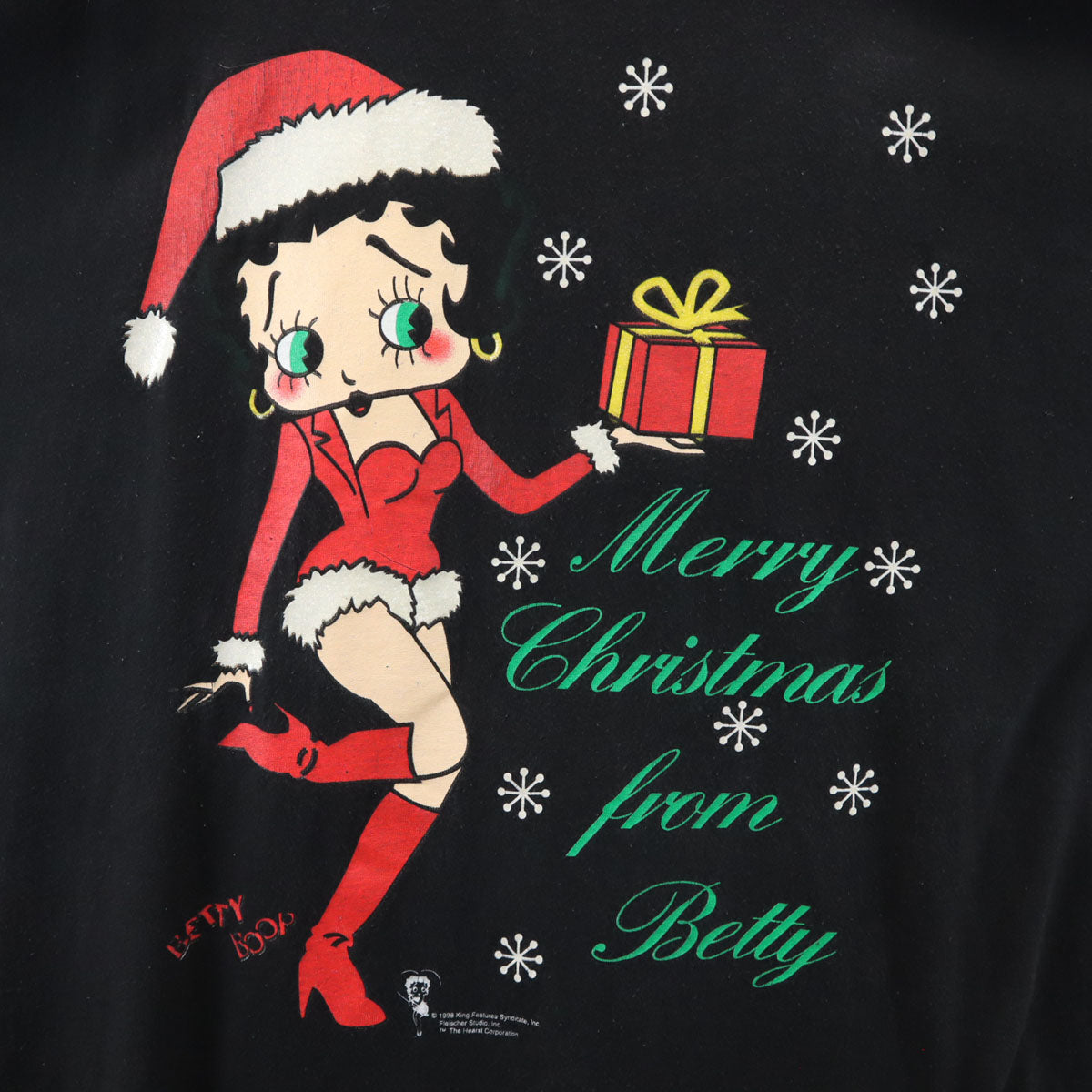 COLLEGE WARE ベティーブープ 半袖 ワンピース ONE SIZE ブラック サンタクロース BETTY BOOP キャラT ビッグサイズ レディース
