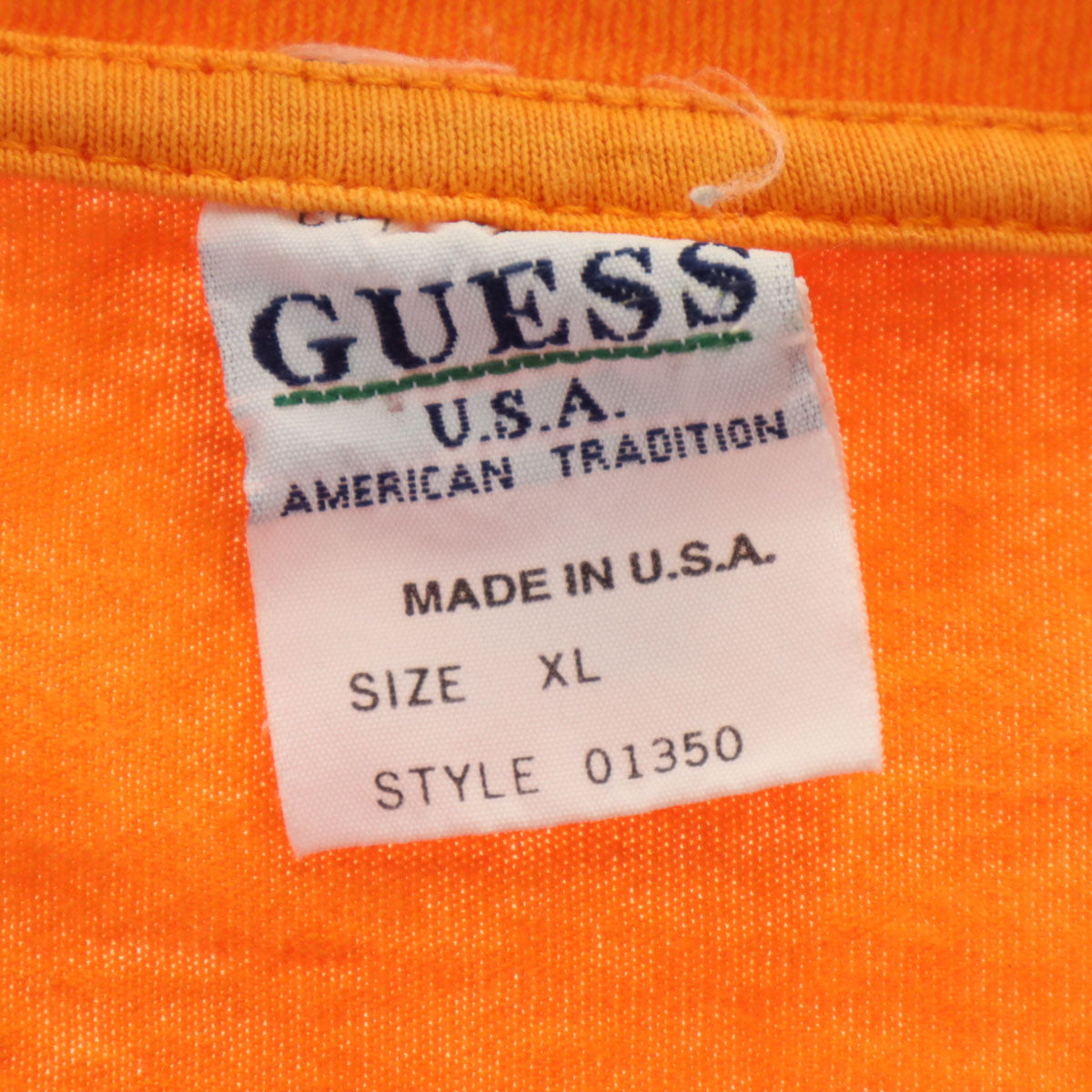 Guess ゲス USA製 半袖 Tシャツ XL オレンジ メンズ