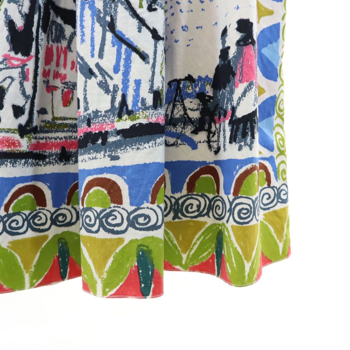 PRADA プラダ イタリア製 総柄 ノースリーブ ワンピース 38 ホワイト レディース