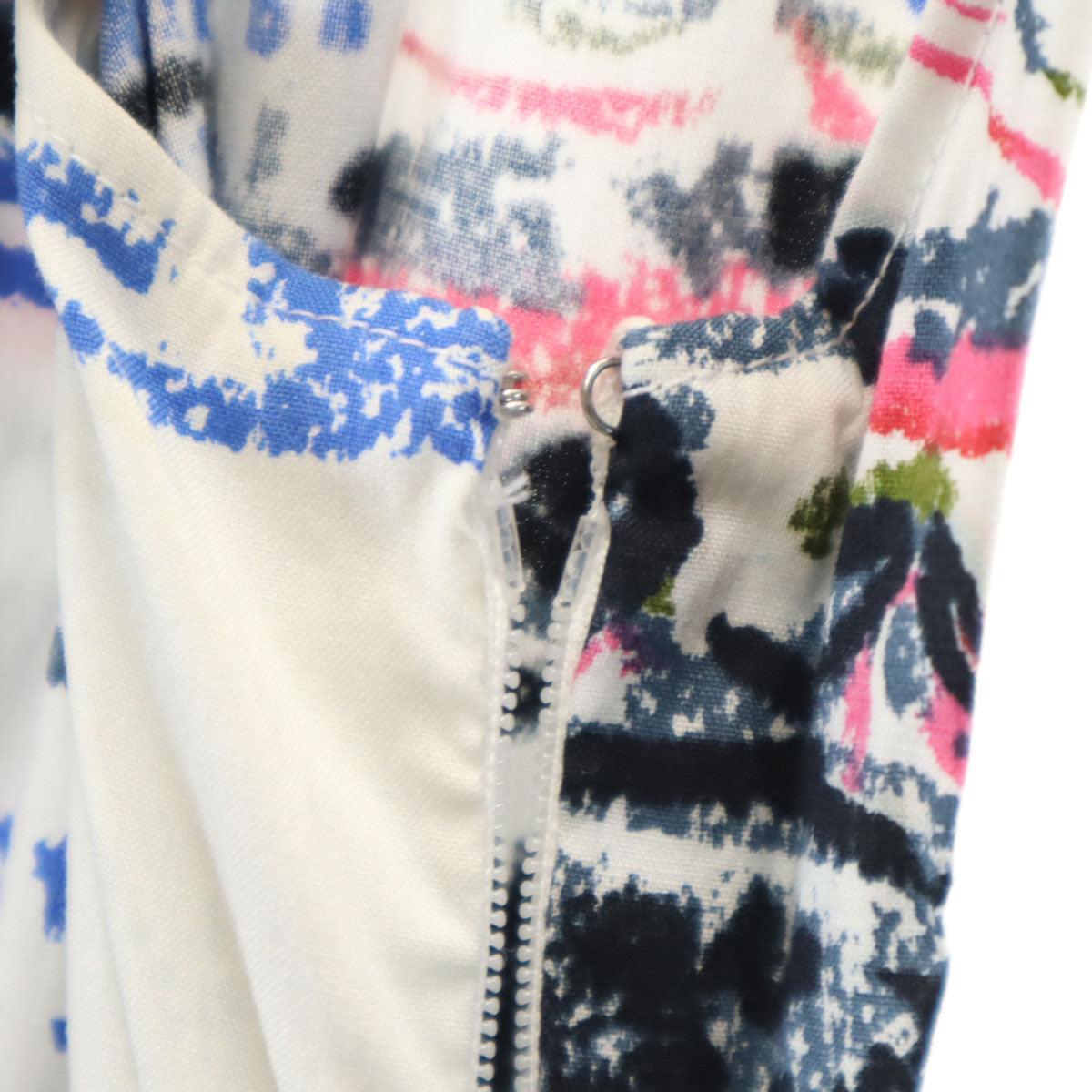 PRADA プラダ イタリア製 総柄 ノースリーブ ワンピース 38 ホワイト レディース