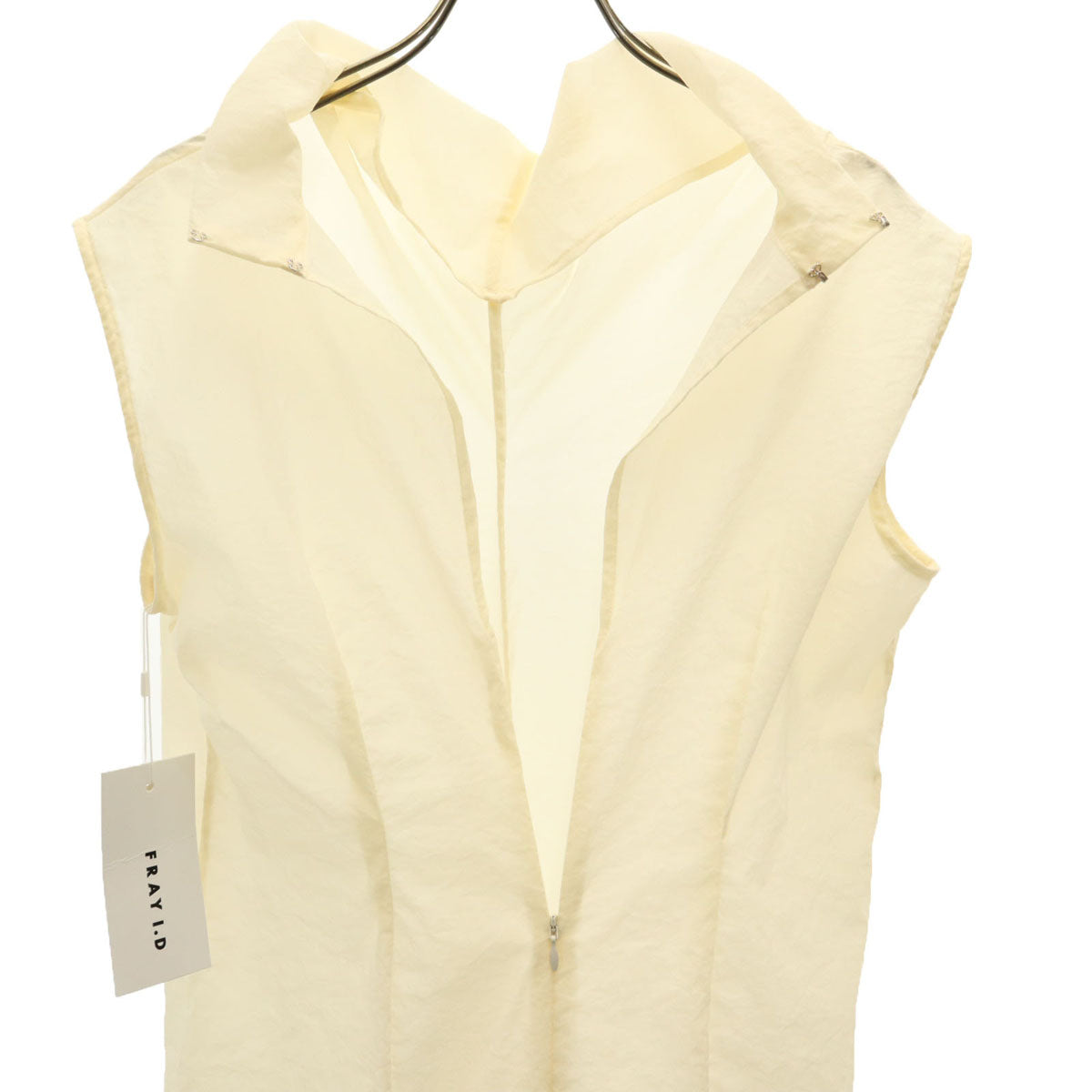 FRAY I.D フレイアイディー 未使用 ノースリーブ ハイネック シアー ロングワンピース 0 アイボリー インナー付き タグ付き レディース