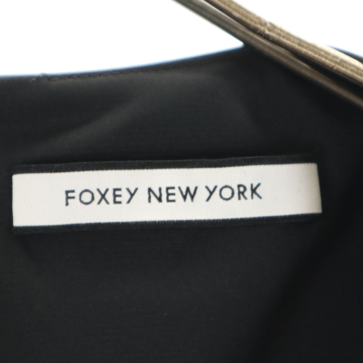 FOXEY NEW YORK フォクシーニューヨーク 日本製 ノースリーブ ワンピース 38 ネイビー レディース