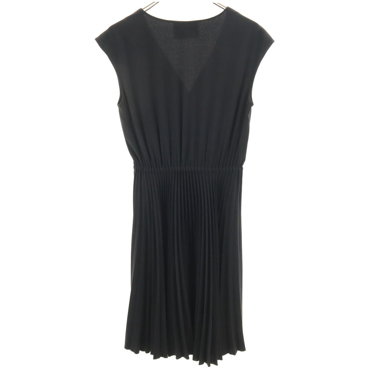 PRADA プラダ イタリア製 ノースリーブ プリーツ ワンピース 40S ブラック レディース