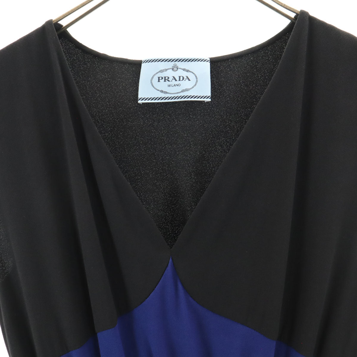 PRADA プラダ イタリア製 ノースリーブ プリーツ ワンピース 40S ブラック レディース