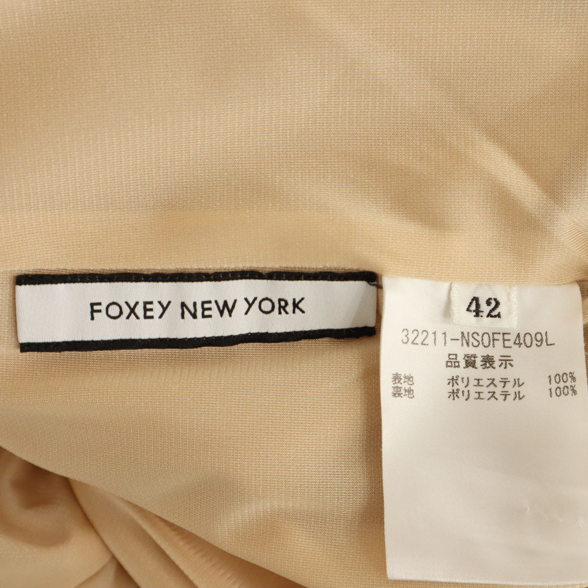 FOXEY NEW YORK フォクシーニューヨーク 日本製 ノースリーブ ミニワンピース 42 ペールオレンジ レディース