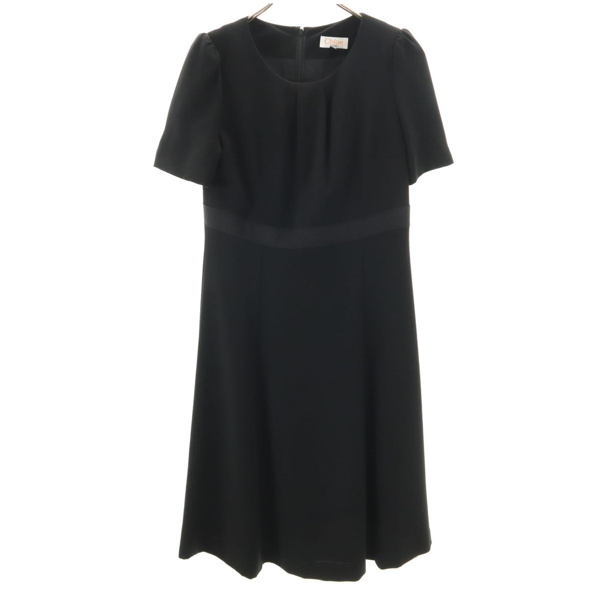 Chloe クロエ 日本製 半袖 フォーマル ワンピース 11AR ブラック レディース