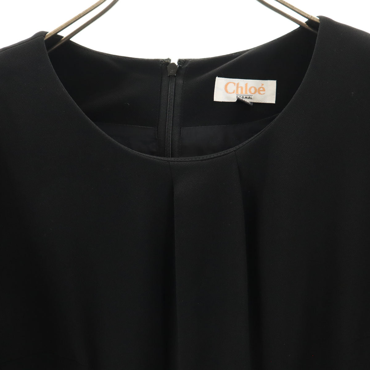 Chloe クロエ 日本製 半袖 フォーマル ワンピース 11AR ブラック レディース