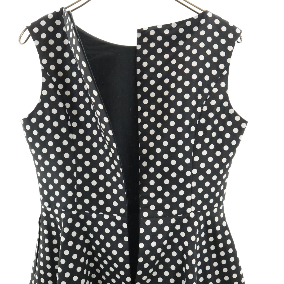 Rene basic ルネベーシック 日本製 ノースリーブ ワンピース 36 ブラック系 バックファスナー レディース