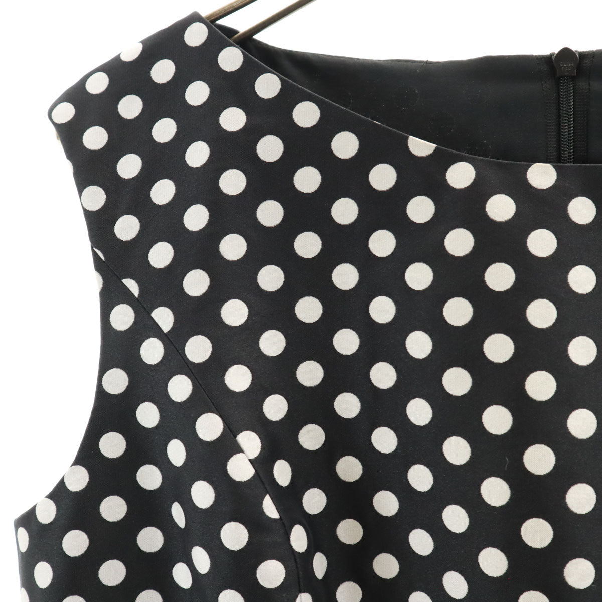 Rene basic ルネベーシック 日本製 ノースリーブ ワンピース 36 ブラック系 バックファスナー レディース