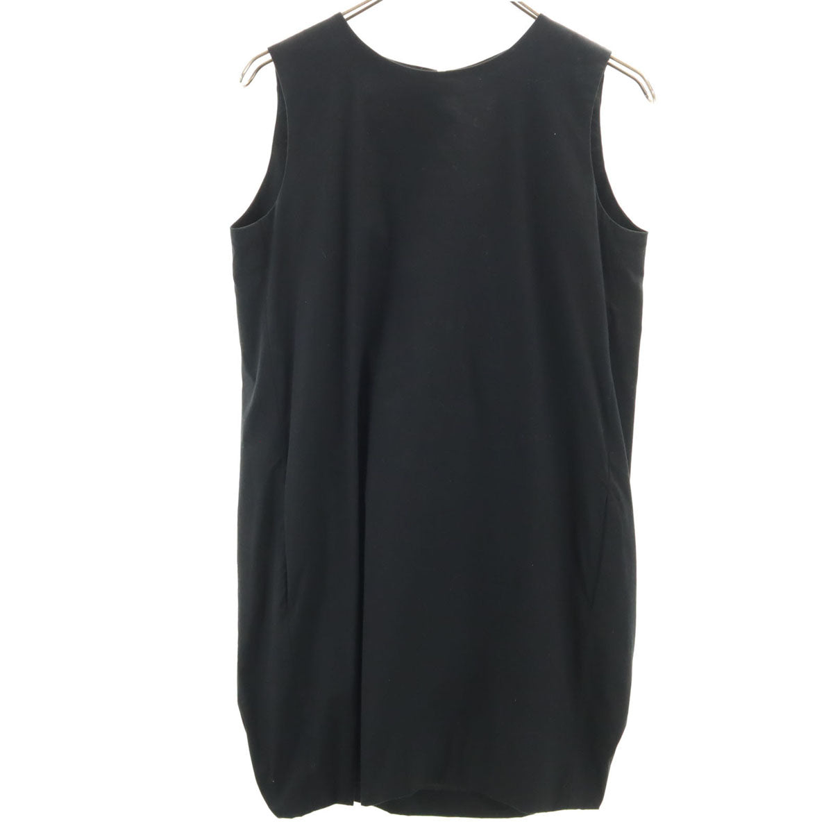 YOKO CHAN ヨーコチャン 日本製 ノースリーブ 膝丈ワンピース 38 ブラック系 レディース