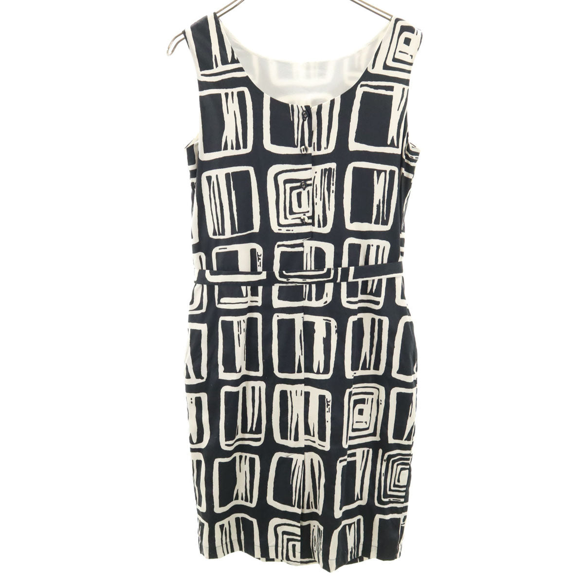 marimekko マリメッコ 総柄 ノースリーブ ワンピース 36 ブラック系 レディース