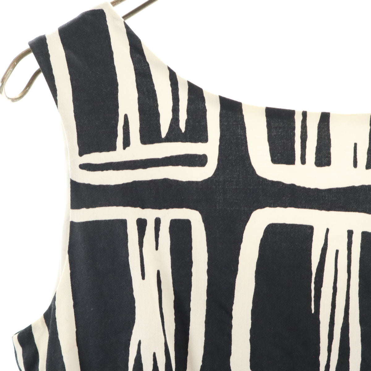 marimekko マリメッコ 総柄 ノースリーブ ワンピース 36 ブラック系 レディース